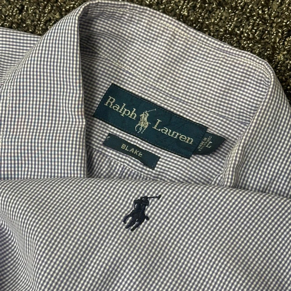2- Ralph Lauren Button Down‎ Blake Shirts Mens Large Micro Gingham Check Plaid - Picture 2 of 14